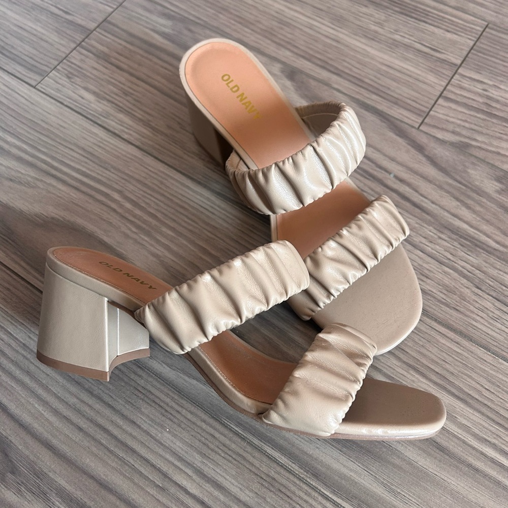 Old Navy Tan Mules with Modern Design